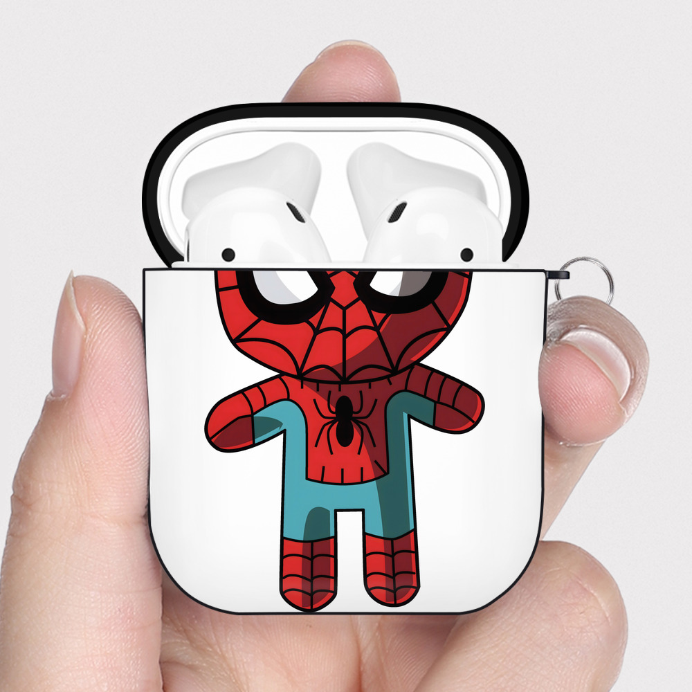 （画像用） アベンジャーズ The Avengers AirPods 第2世代保護ケース ハードシェル ブラック 耐衝撃・防指紋・カラビナ付き