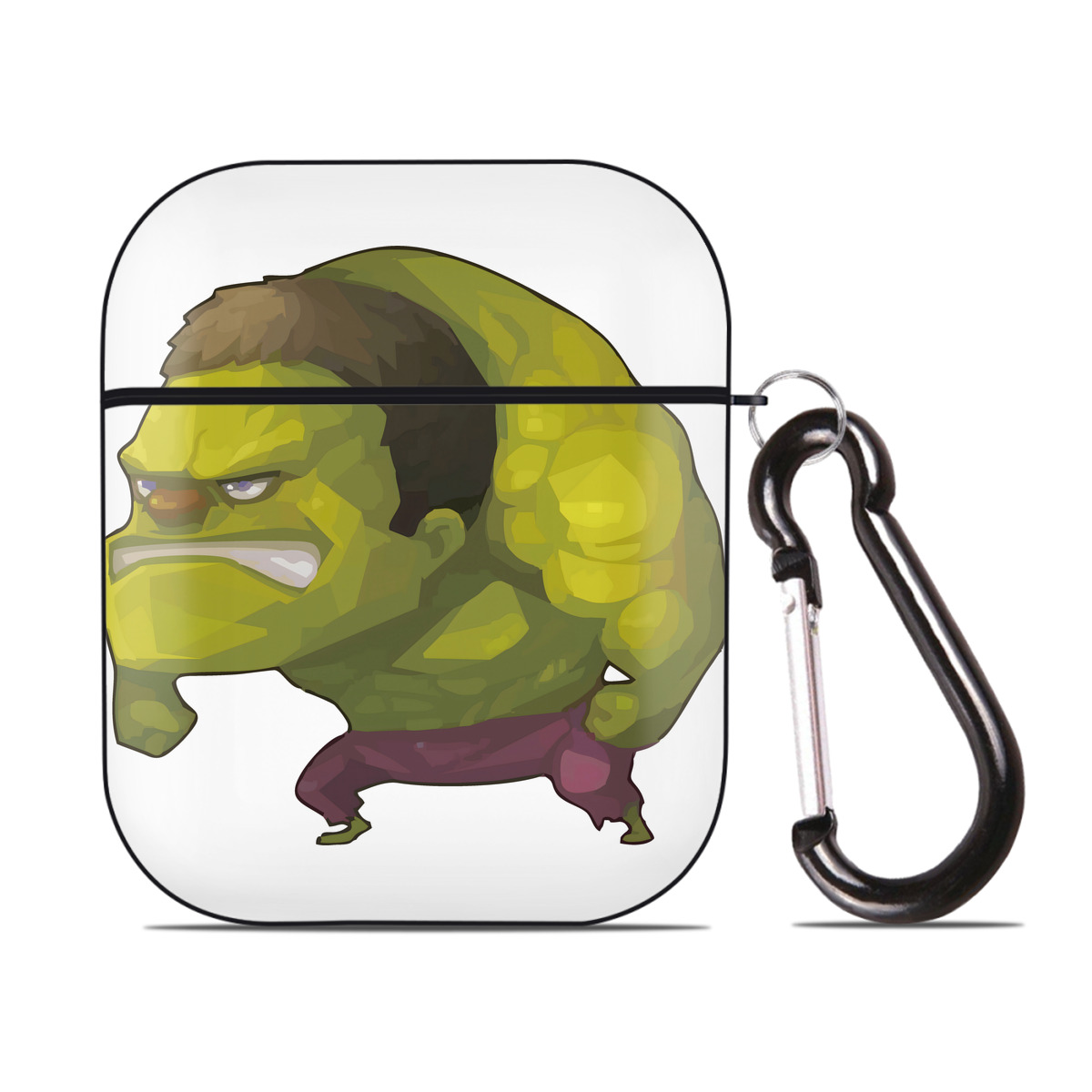 （画像用） アベンジャーズ The Avengers AirPods 第2世代保護ケース ハードシェル ブラック 耐衝撃・防指紋・カラビナ付き
