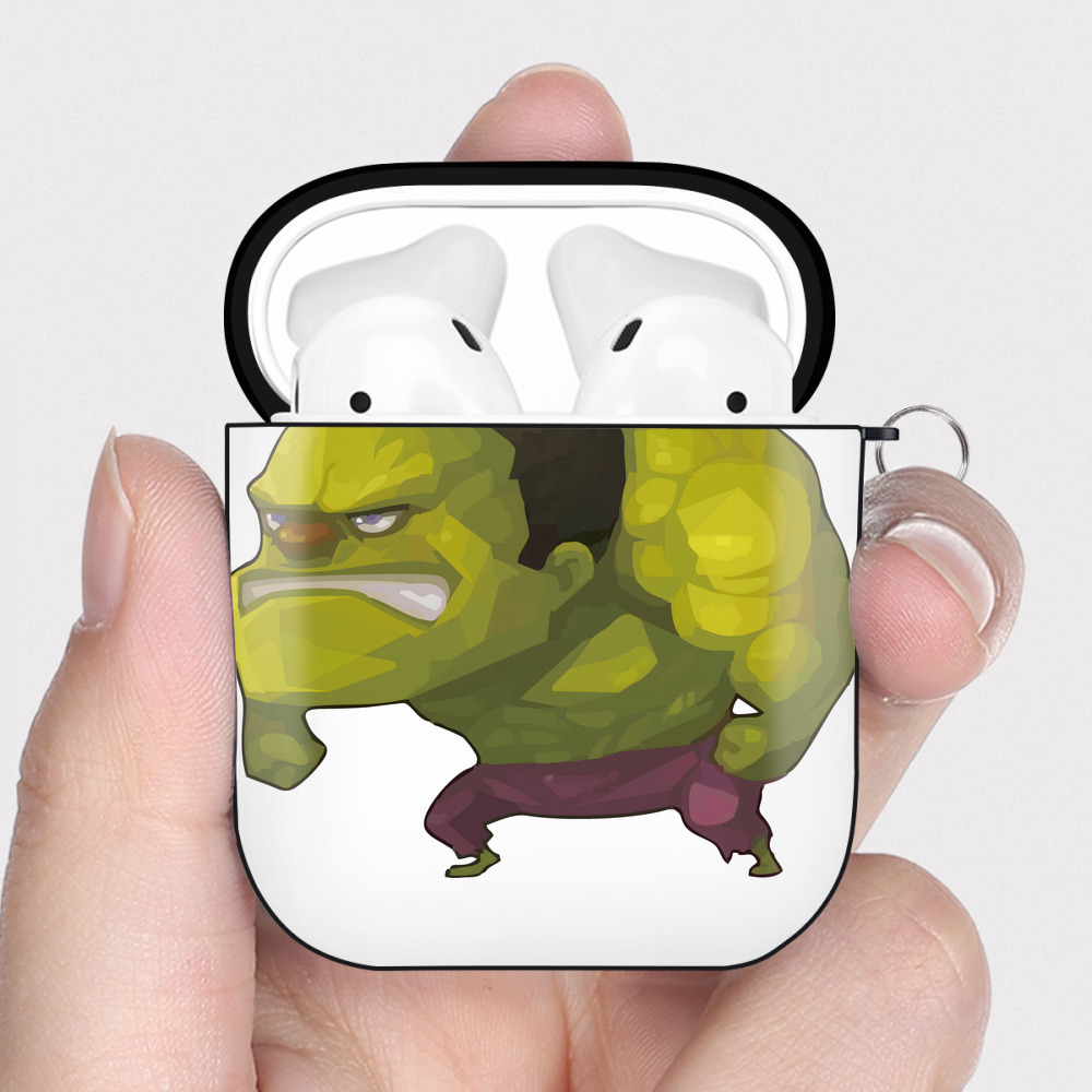 （画像用） アベンジャーズ The Avengers AirPods 第2世代保護ケース ハードシェル ブラック 耐衝撃・防指紋・カラビナ付き