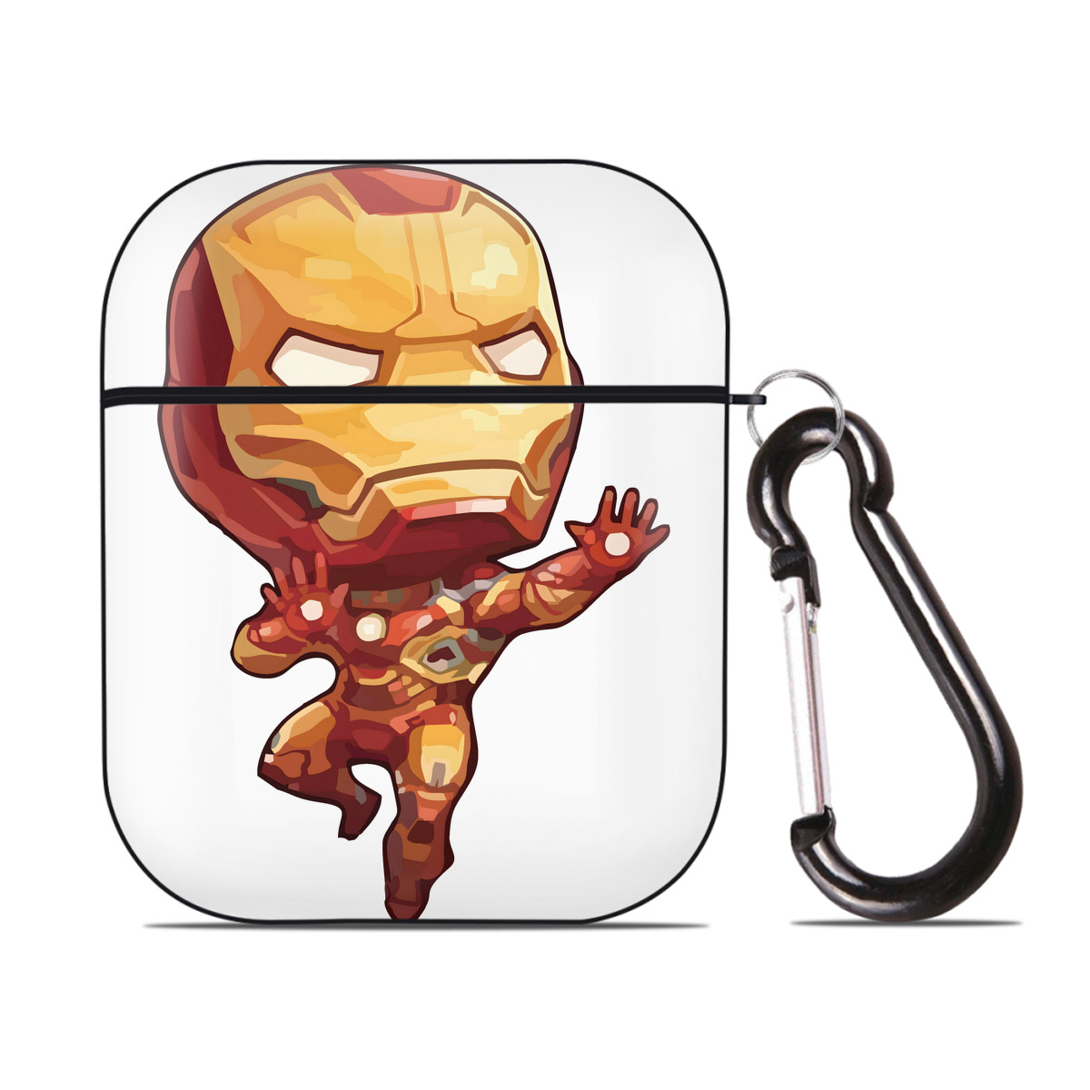 （画像用） アベンジャーズ The Avengers AirPods 第2世代保護ケース ハードシェル ブラック 耐衝撃・防指紋・カラビナ付き
