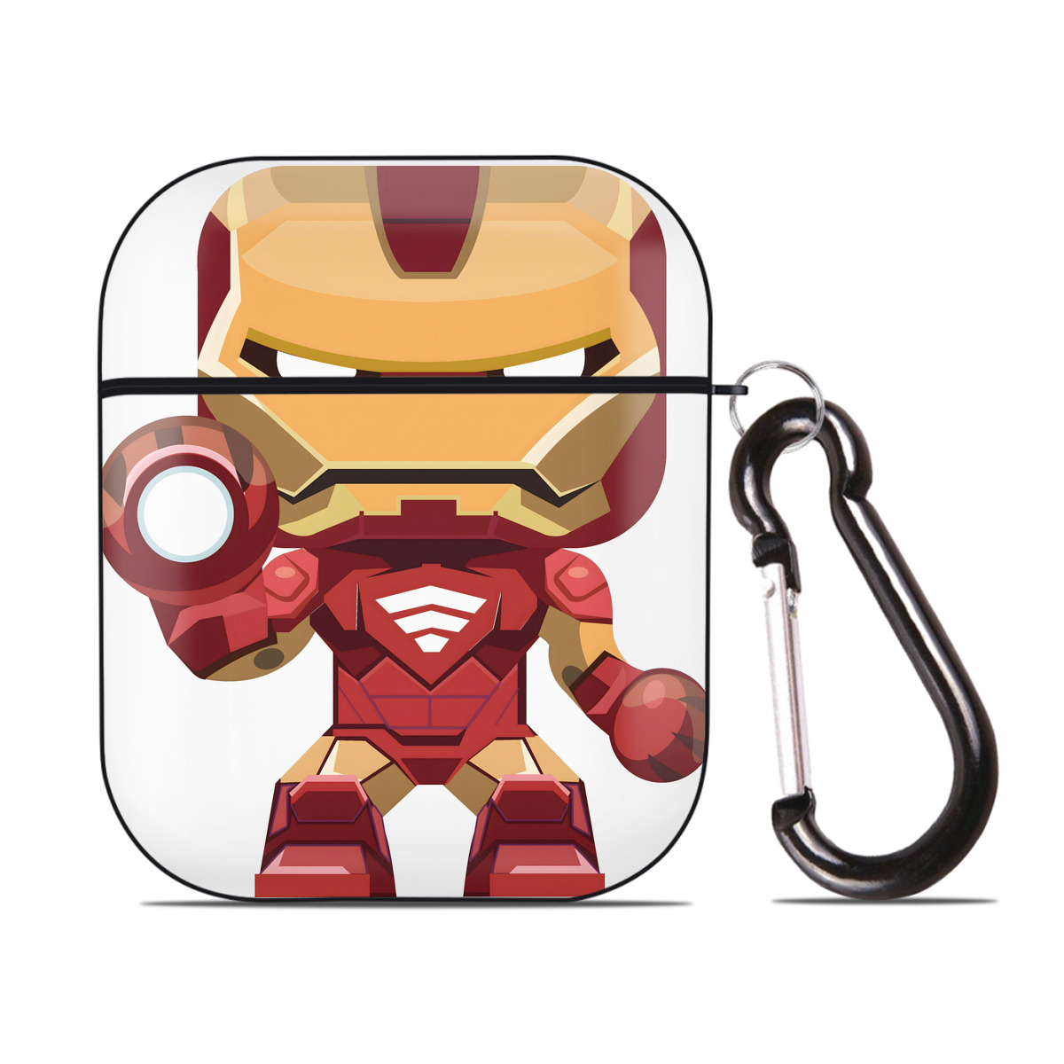 （画像用） アベンジャーズ The Avengers AirPods 第2世代保護ケース ハードシェル ブラック 耐衝撃・防指紋・カラビナ付き