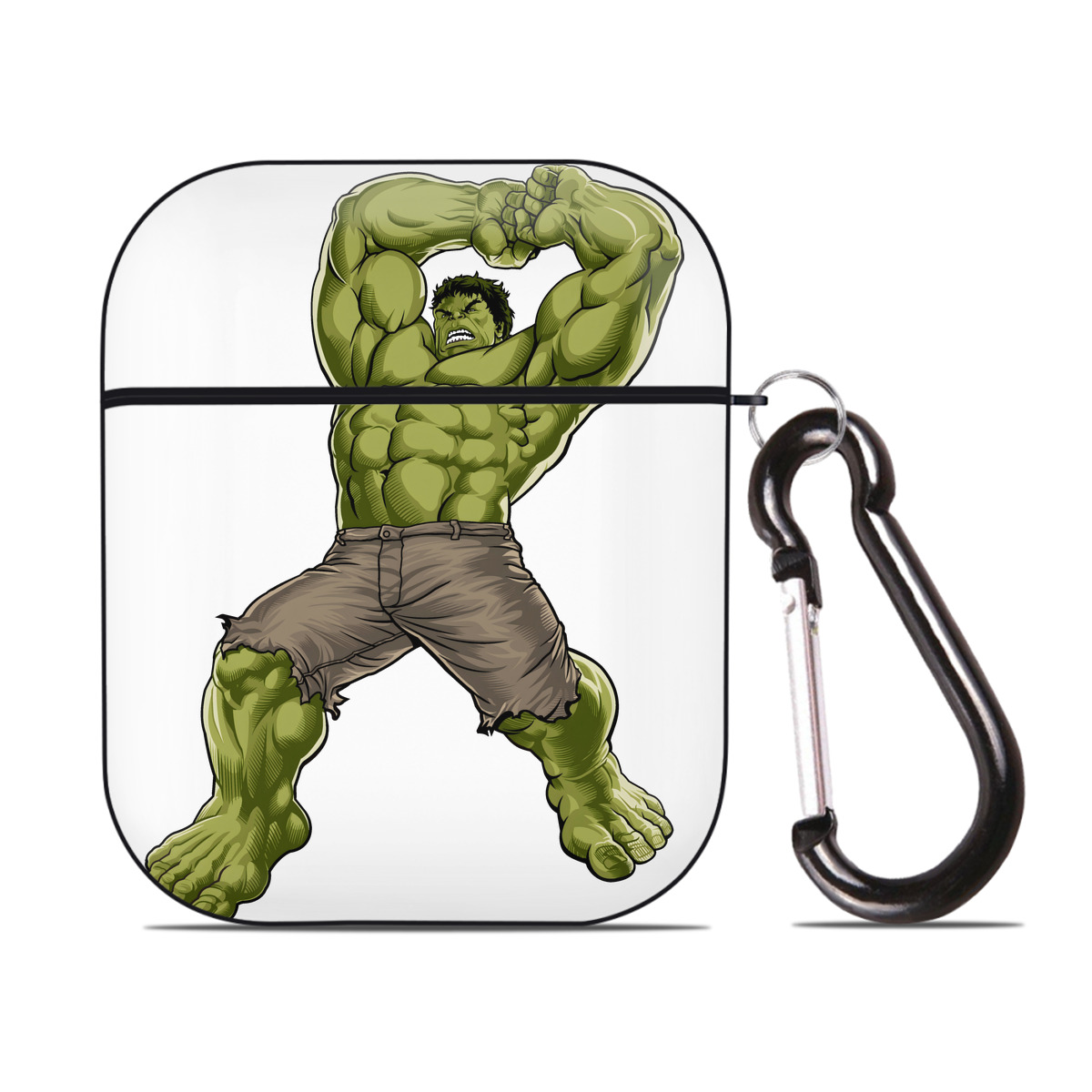 （画像用） アベンジャーズ The Avengers AirPods 第2世代保護ケース ハードシェル ブラック 耐衝撃・防指紋・カラビナ付き
