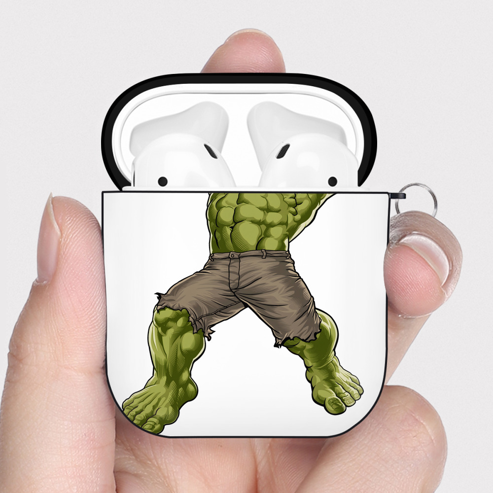 （画像用） アベンジャーズ The Avengers AirPods 第2世代保護ケース ハードシェル ブラック 耐衝撃・防指紋・カラビナ付き