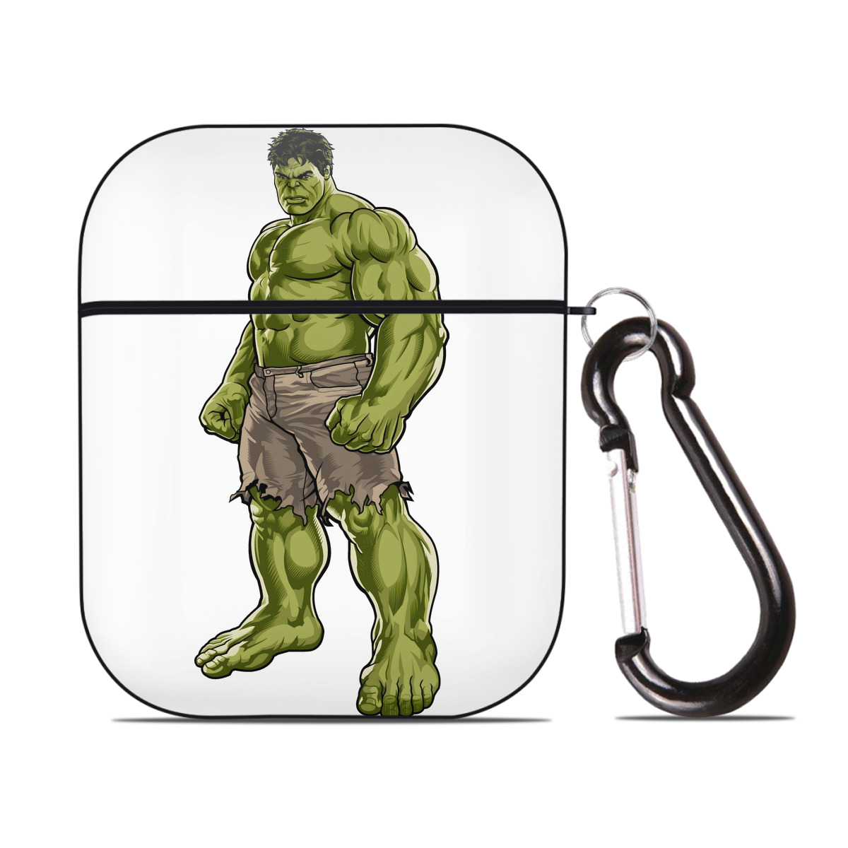 （画像用） アベンジャーズ The Avengers AirPods 第2世代保護ケース ハードシェル ブラック 耐衝撃・防指紋・カラビナ付き