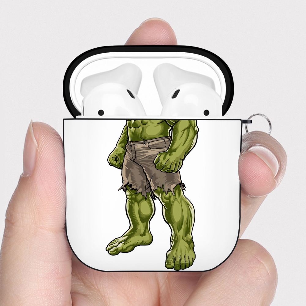 （画像用） アベンジャーズ The Avengers AirPods 第2世代保護ケース ハードシェル ブラック 耐衝撃・防指紋・カラビナ付き