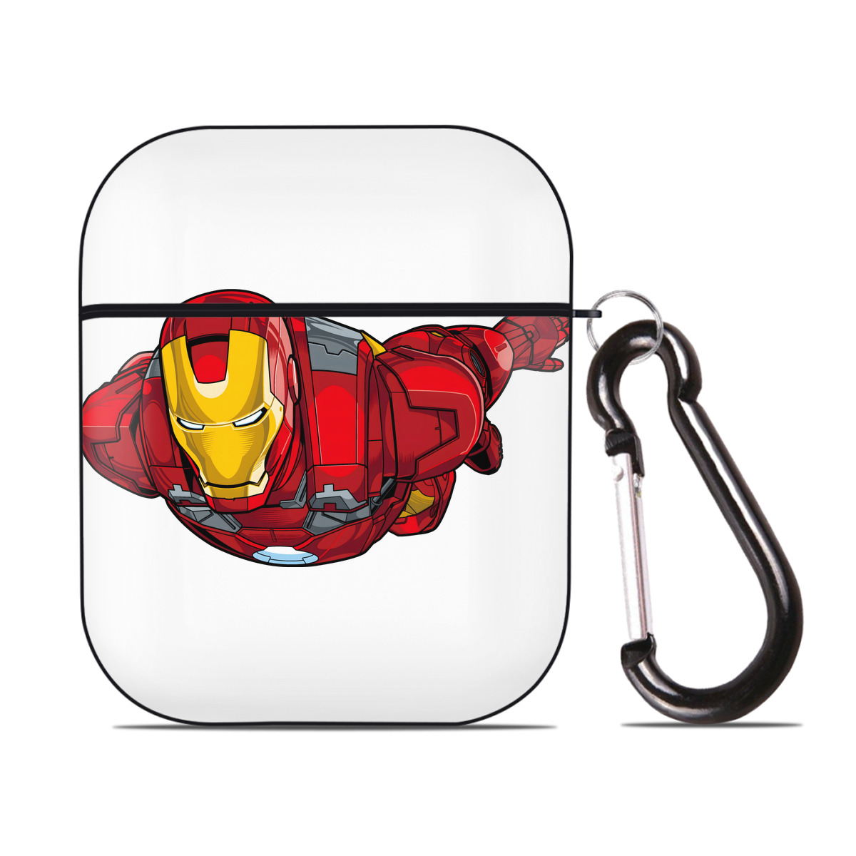 （画像用） アベンジャーズ The Avengers AirPods 第2世代保護ケース ハードシェル ブラック 耐衝撃・防指紋・カラビナ付き