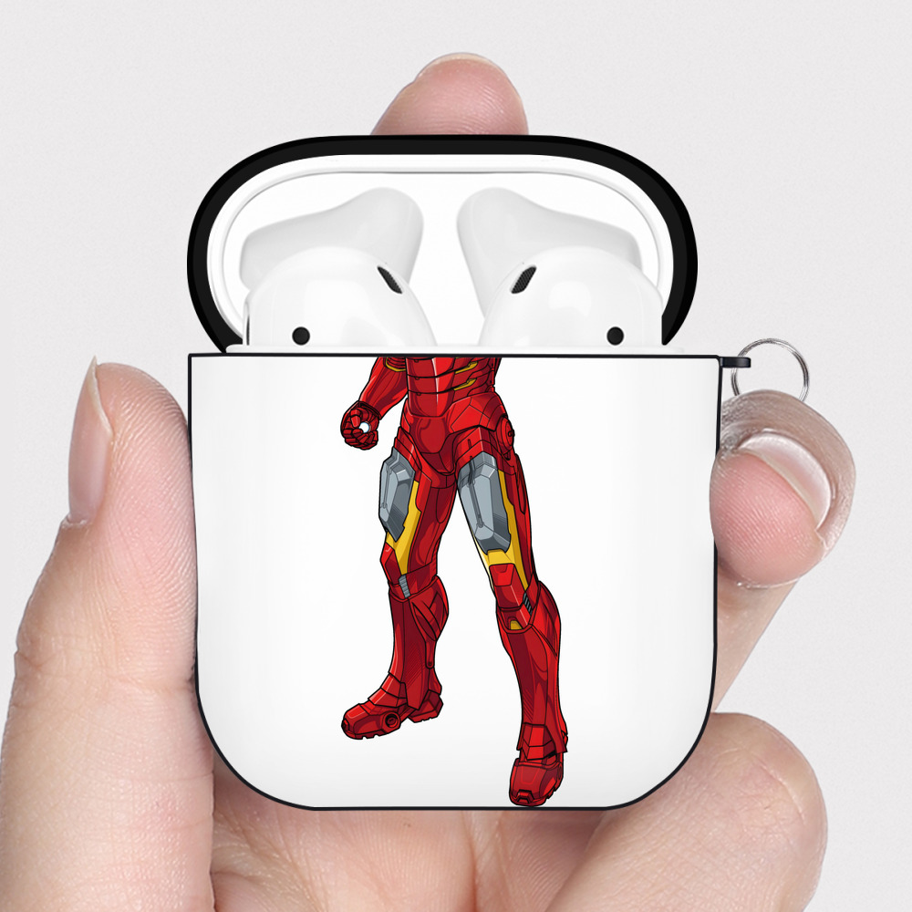 （画像用） アベンジャーズ The Avengers AirPods 第2世代保護ケース ハードシェル ブラック 耐衝撃・防指紋・カラビナ付き