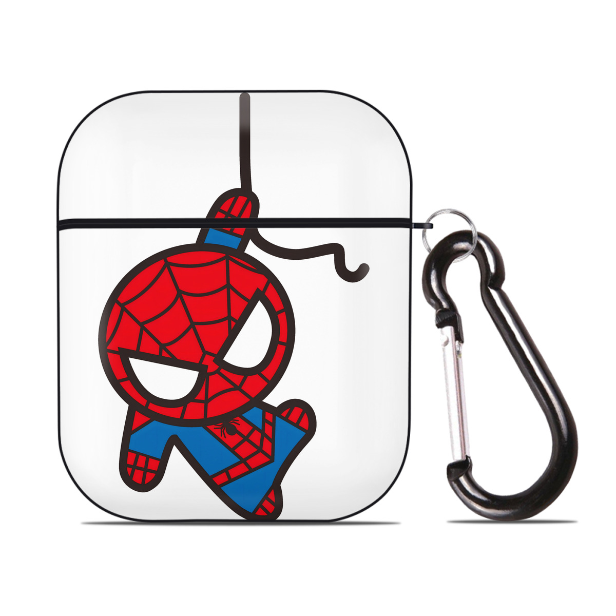 （画像用） アベンジャーズ The Avengers AirPods 第2世代保護ケース ハードシェル ブラック 耐衝撃・防指紋・カラビナ付き