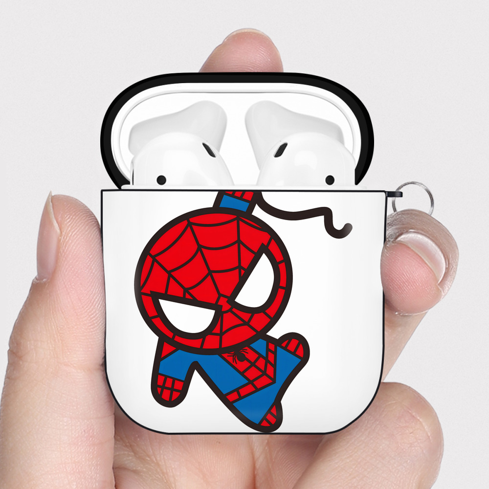 （画像用） アベンジャーズ The Avengers AirPods 第2世代保護ケース ハードシェル ブラック 耐衝撃・防指紋・カラビナ付き