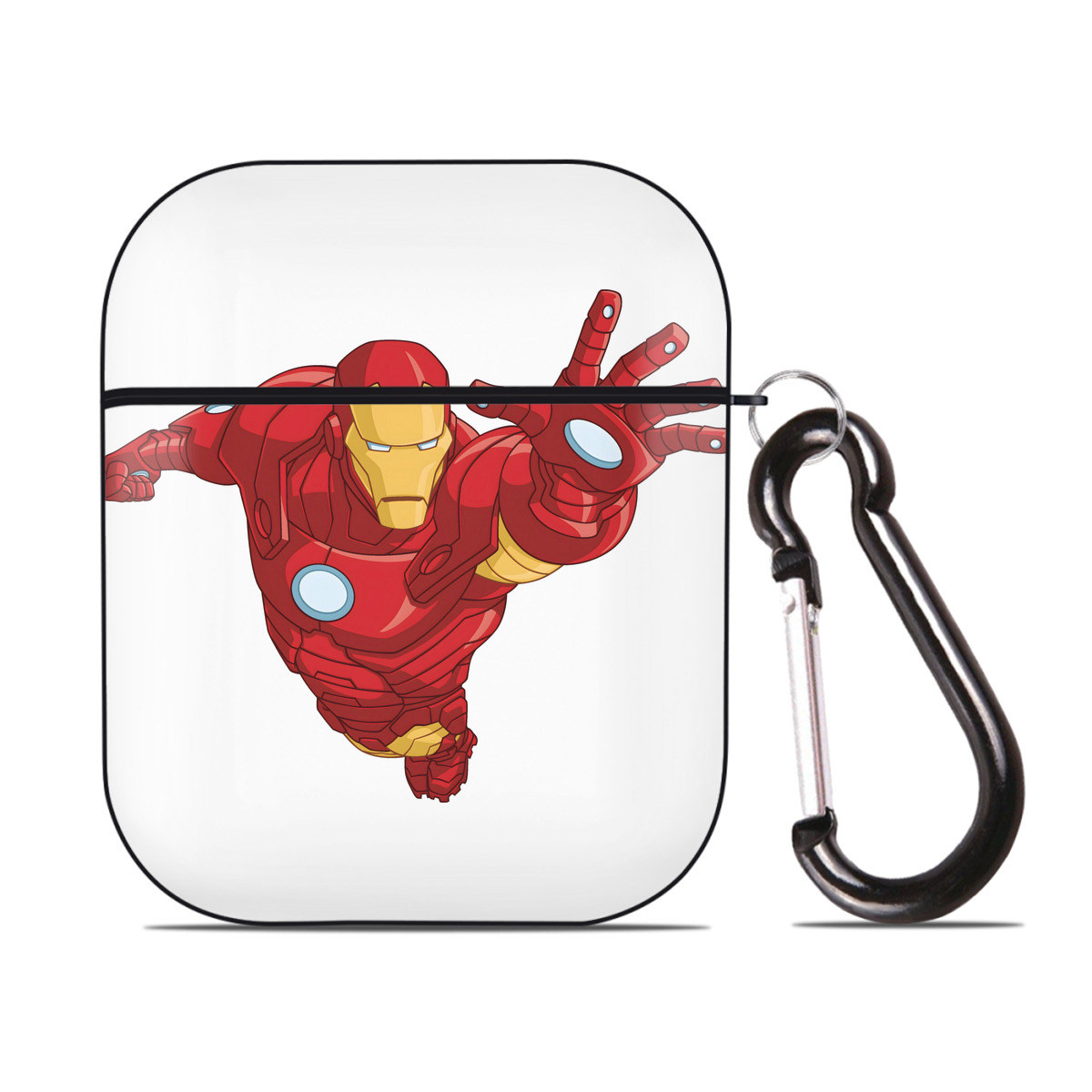 （画像用） アベンジャーズ The Avengers AirPods 第2世代保護ケース ハードシェル ブラック 耐衝撃・防指紋・カラビナ付き
