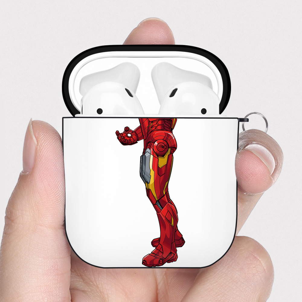 （画像用） アベンジャーズ The Avengers AirPods 第2世代保護ケース ハードシェル ブラック 耐衝撃・防指紋・カラビナ付き