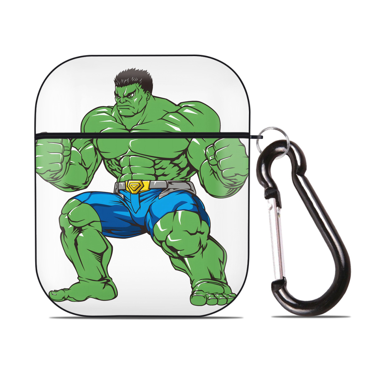 （画像用） アベンジャーズ The Avengers AirPods 第2世代保護ケース ハードシェル ブラック 耐衝撃・防指紋・カラビナ付き