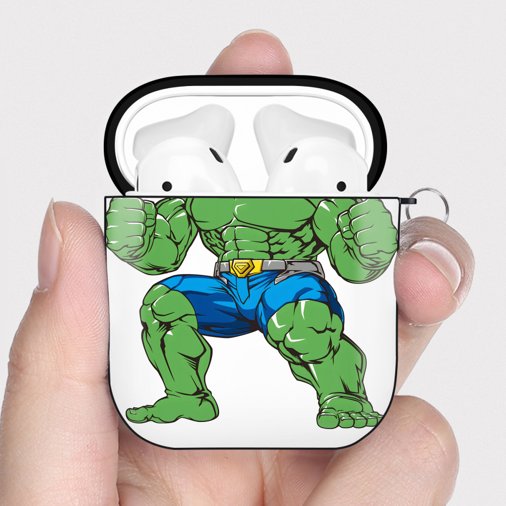 （画像用） アベンジャーズ The Avengers AirPods 第2世代保護ケース ハードシェル ブラック 耐衝撃・防指紋・カラビナ付き
