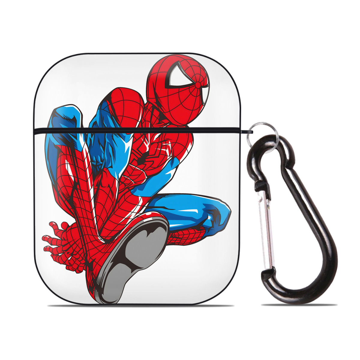 （画像用） アベンジャーズ The Avengers AirPods 第2世代保護ケース ハードシェル ブラック 耐衝撃・防指紋・カラビナ付き
