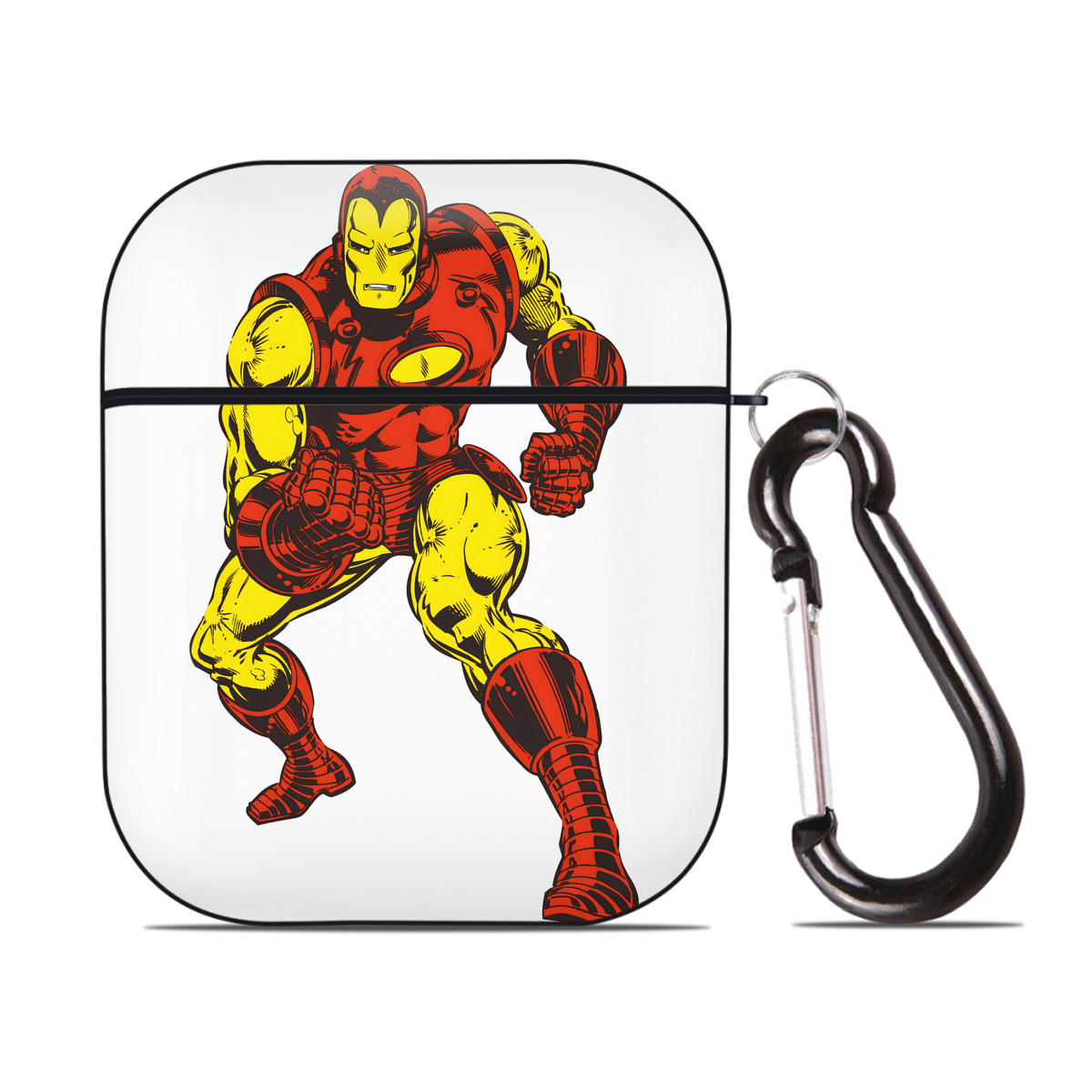 （画像用） アベンジャーズ The Avengers AirPods 第2世代保護ケース ハードシェル ブラック 耐衝撃・防指紋・カラビナ付き