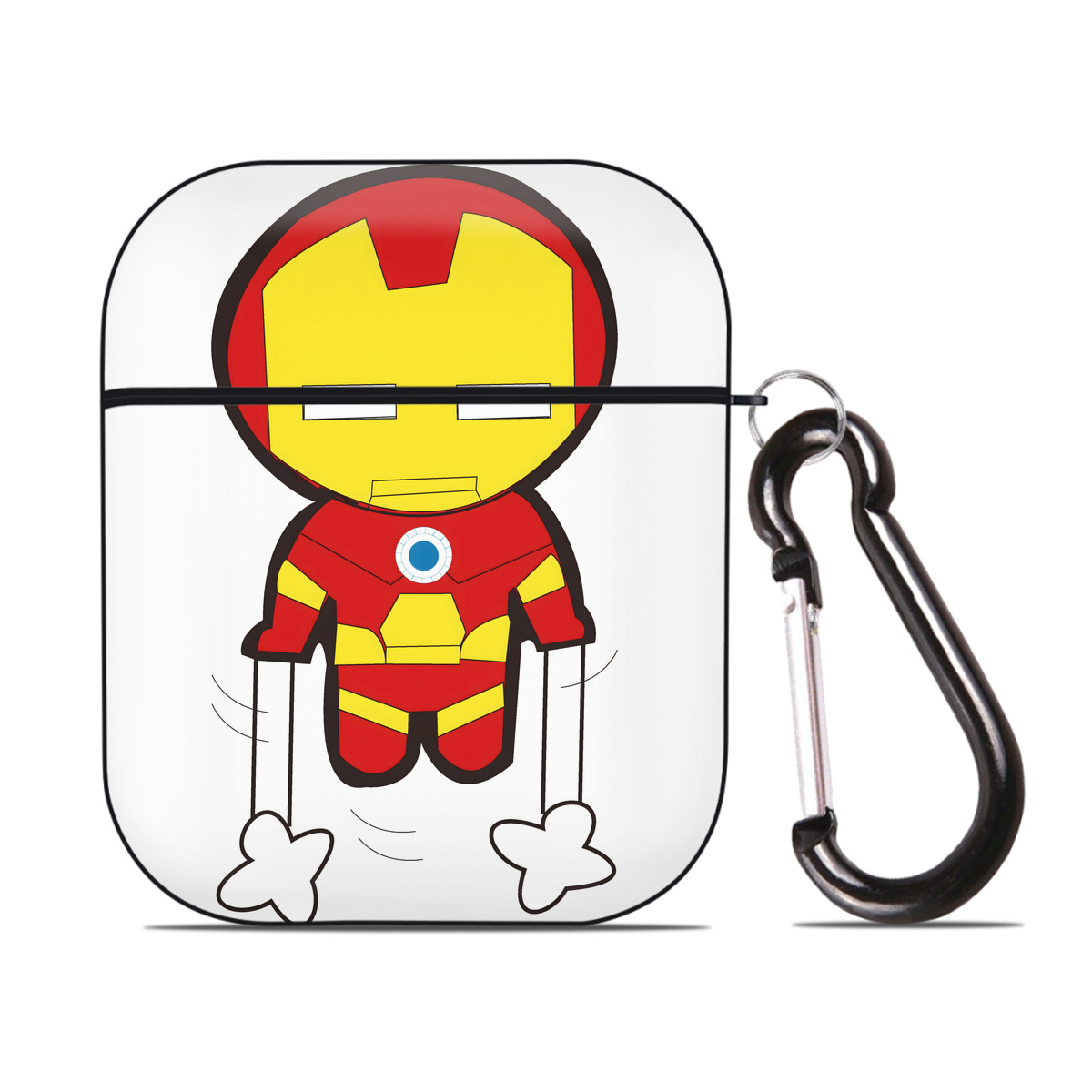 （画像用） アベンジャーズ The Avengers AirPods 第2世代保護ケース ハードシェル ブラック 耐衝撃・防指紋・カラビナ付き