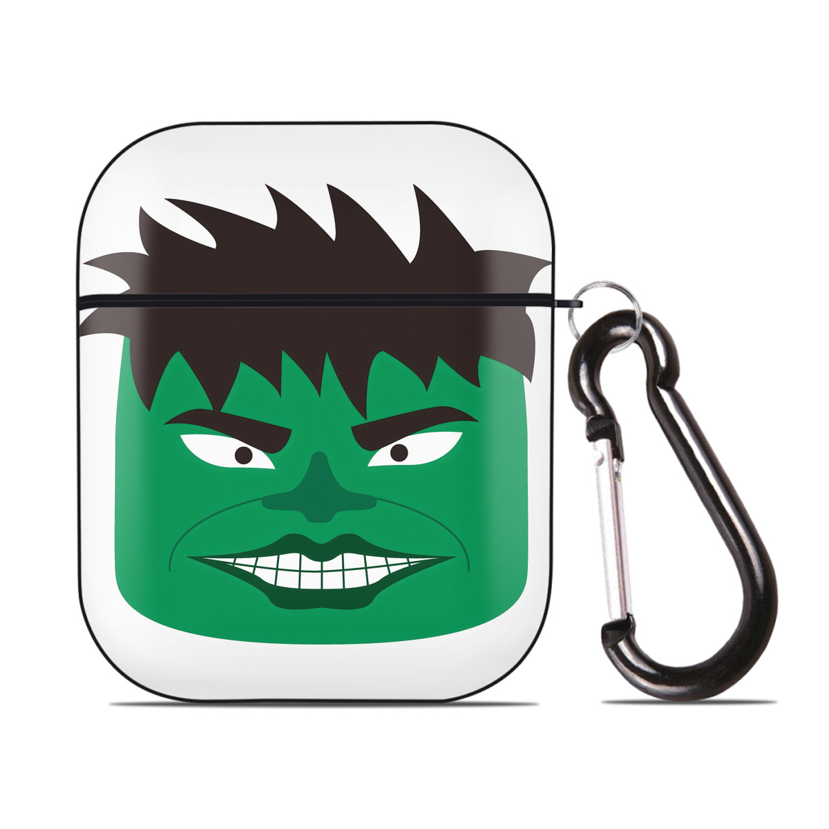 （画像用） アベンジャーズ The Avengers AirPods 第2世代保護ケース ハードシェル ブラック 耐衝撃・防指紋・カラビナ付き