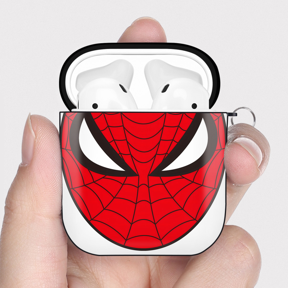 （画像用） アベンジャーズ The Avengers AirPods 第2世代保護ケース ハードシェル ブラック 耐衝撃・防指紋・カラビナ付き