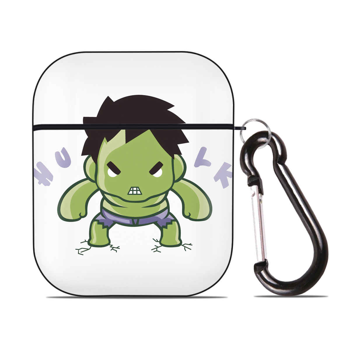 （画像用） アベンジャーズ The Avengers AirPods 第2世代保護ケース ハードシェル ブラック 耐衝撃・防指紋・カラビナ付き