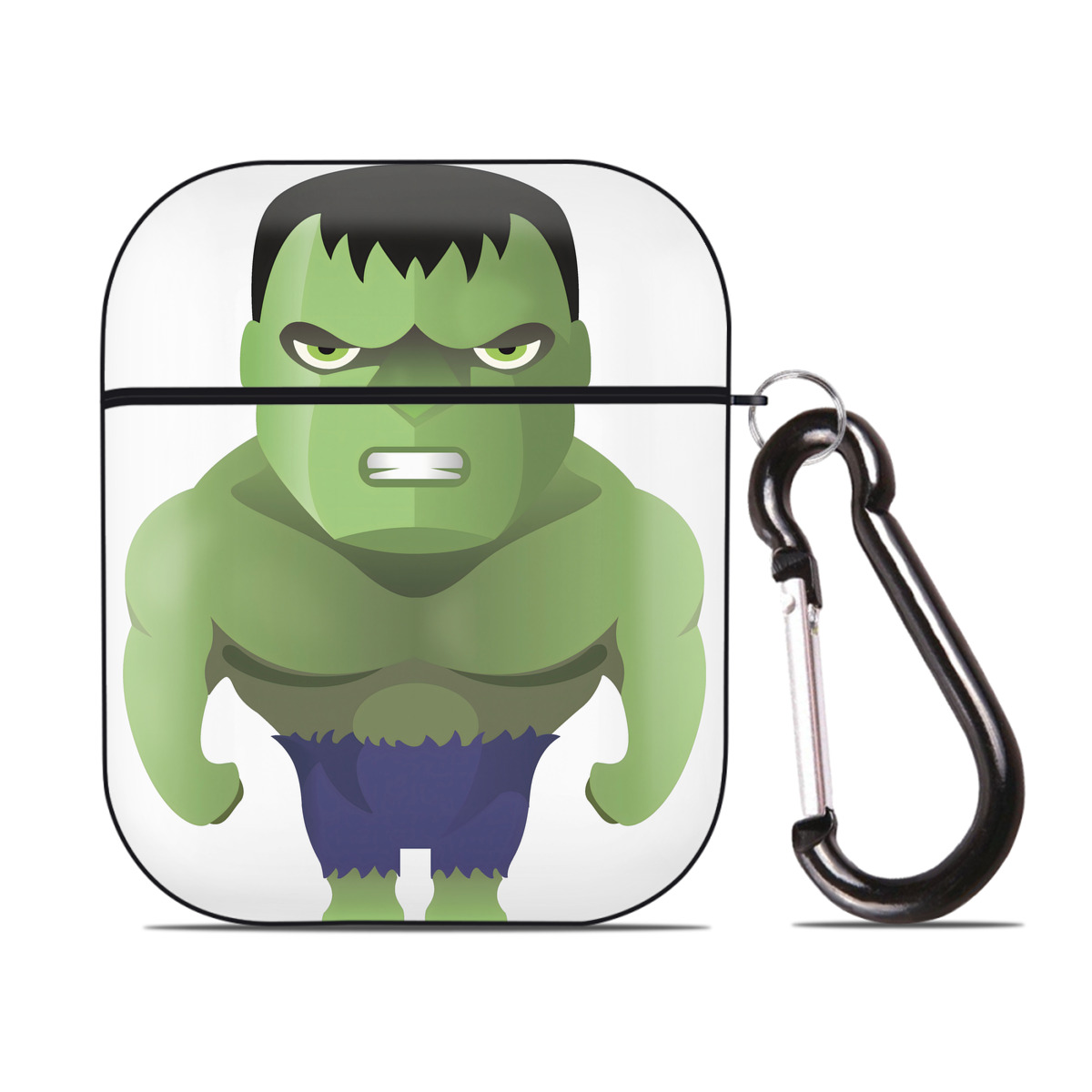 （画像用） アベンジャーズ The Avengers AirPods 第2世代保護ケース ハードシェル ブラック 耐衝撃・防指紋・カラビナ付き