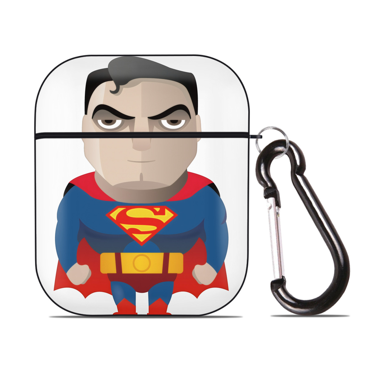 （画像用） アベンジャーズ The Avengers AirPods 第2世代保護ケース ハードシェル ブラック 耐衝撃・防指紋・カラビナ付き
