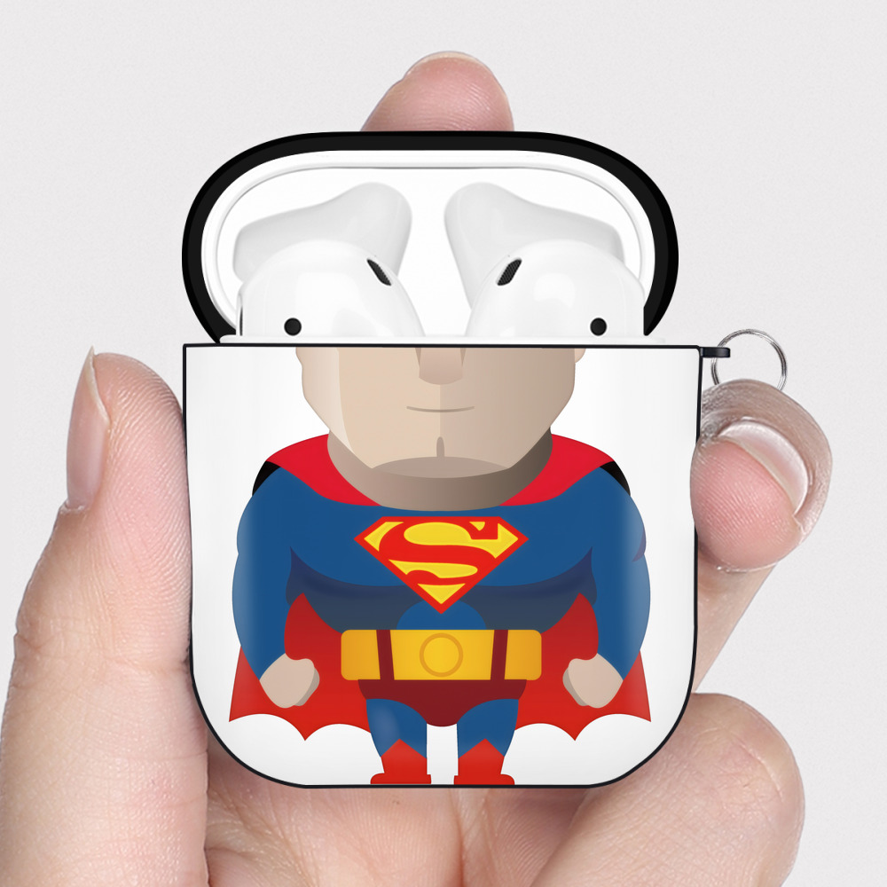 （画像用） アベンジャーズ The Avengers AirPods 第2世代保護ケース ハードシェル ブラック 耐衝撃・防指紋・カラビナ付き