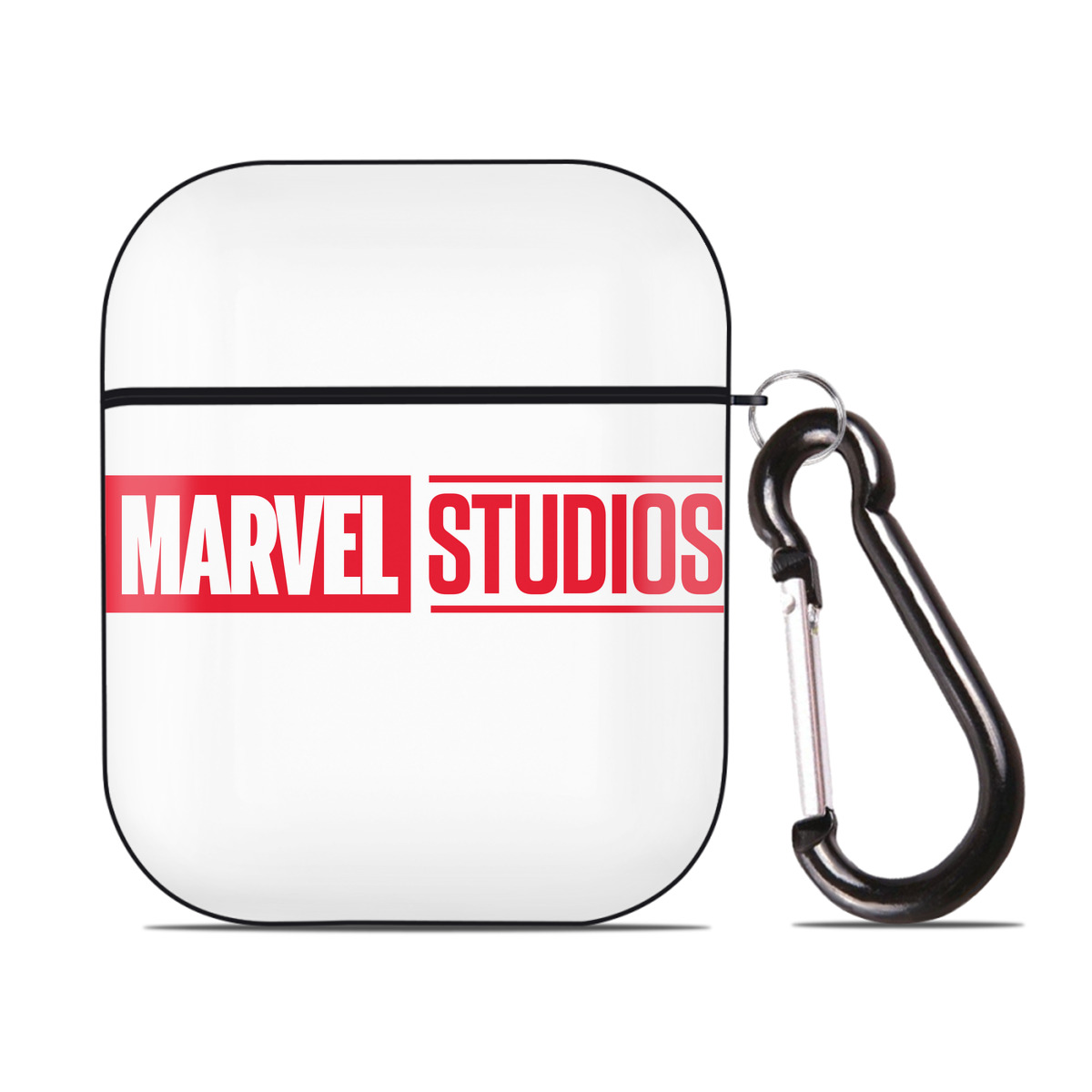 （画像用） アベンジャーズ The Avengers AirPods 第2世代保護ケース ハードシェル ブラック 耐衝撃・防指紋・カラビナ付き