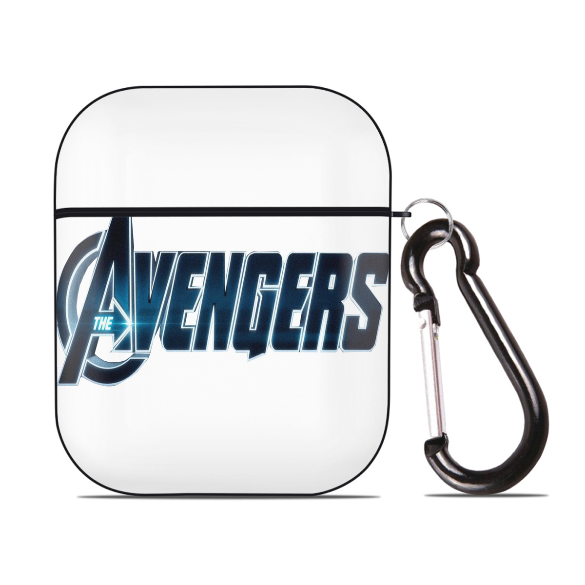 （画像用） アベンジャーズ The Avengers AirPods 第2世代保護ケース ハードシェル ブラック 耐衝撃・防指紋・カラビナ付き
