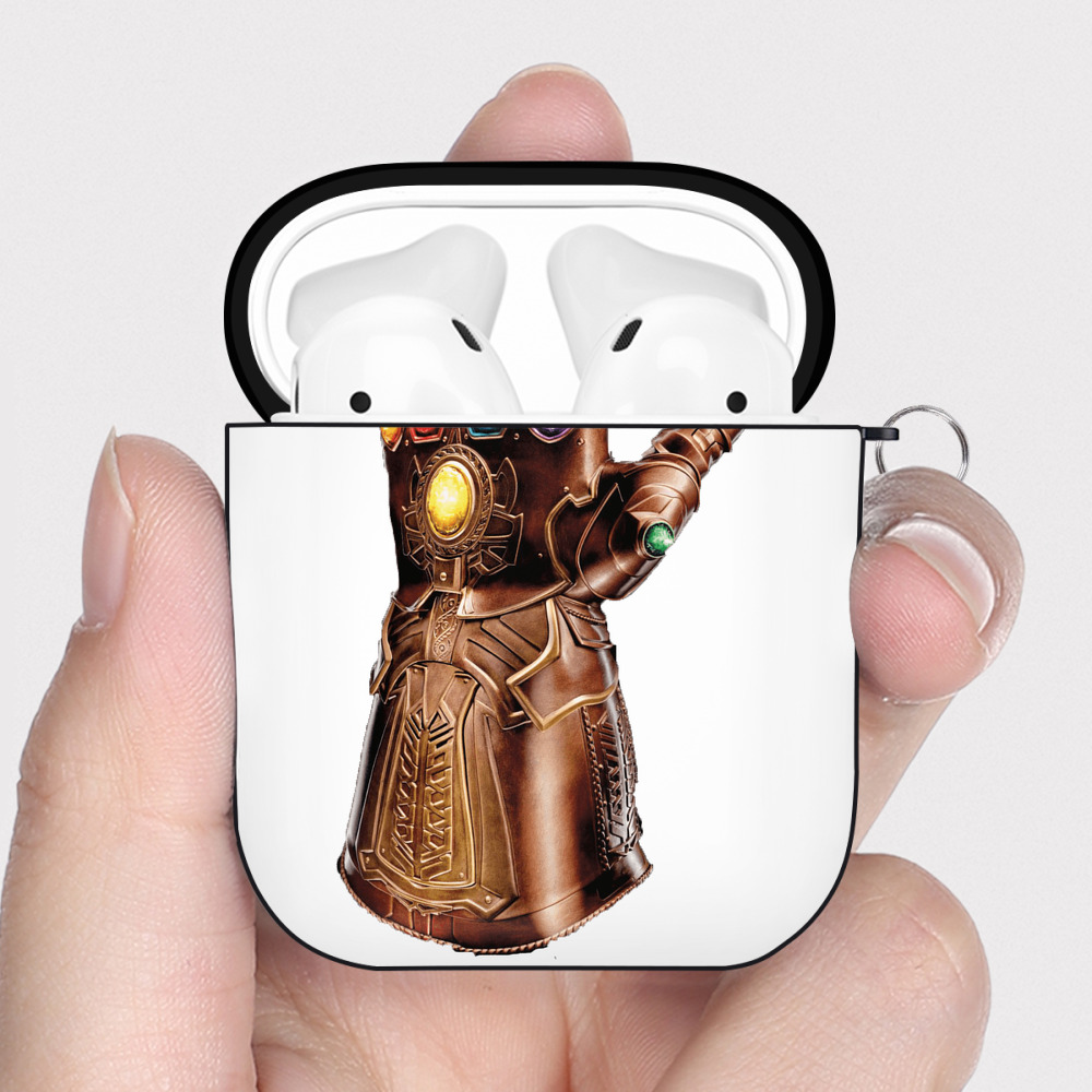 （画像用） アベンジャーズ The Avengers AirPods 第2世代保護ケース ハードシェル ブラック 耐衝撃・防指紋・カラビナ付き