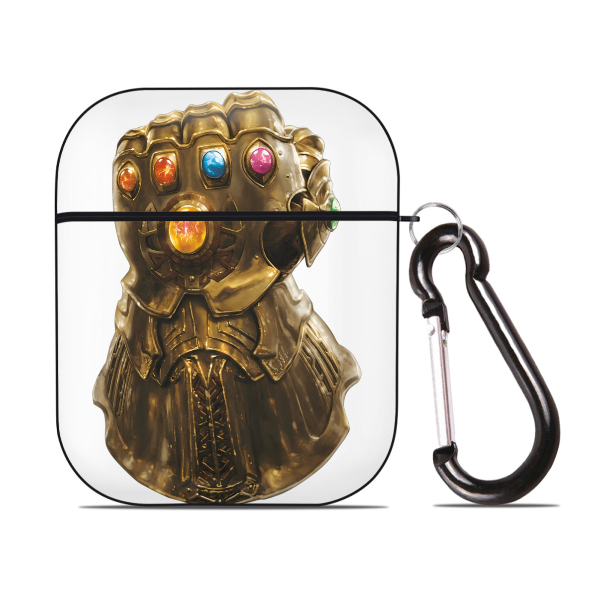 （画像用） アベンジャーズ The Avengers AirPods 第2世代保護ケース ハードシェル ブラック 耐衝撃・防指紋・カラビナ付き