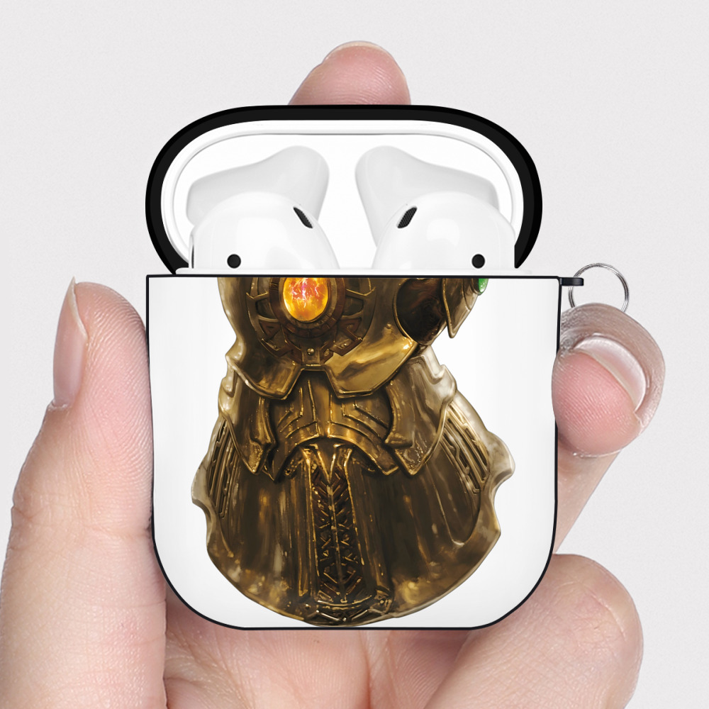 （画像用） アベンジャーズ The Avengers AirPods 第2世代保護ケース ハードシェル ブラック 耐衝撃・防指紋・カラビナ付き