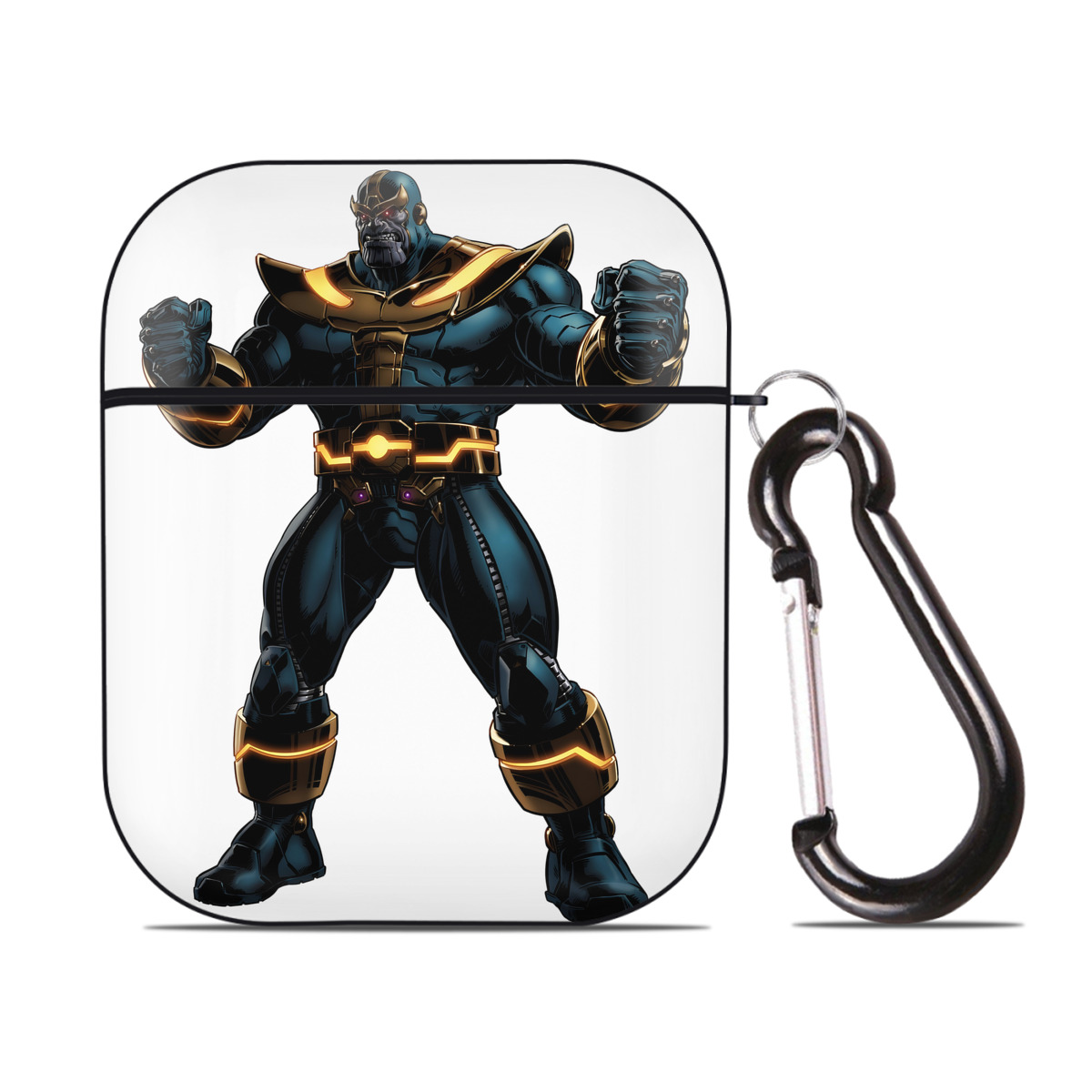 （画像用） アベンジャーズ The Avengers AirPods 第2世代保護ケース ハードシェル ブラック 耐衝撃・防指紋・カラビナ付き