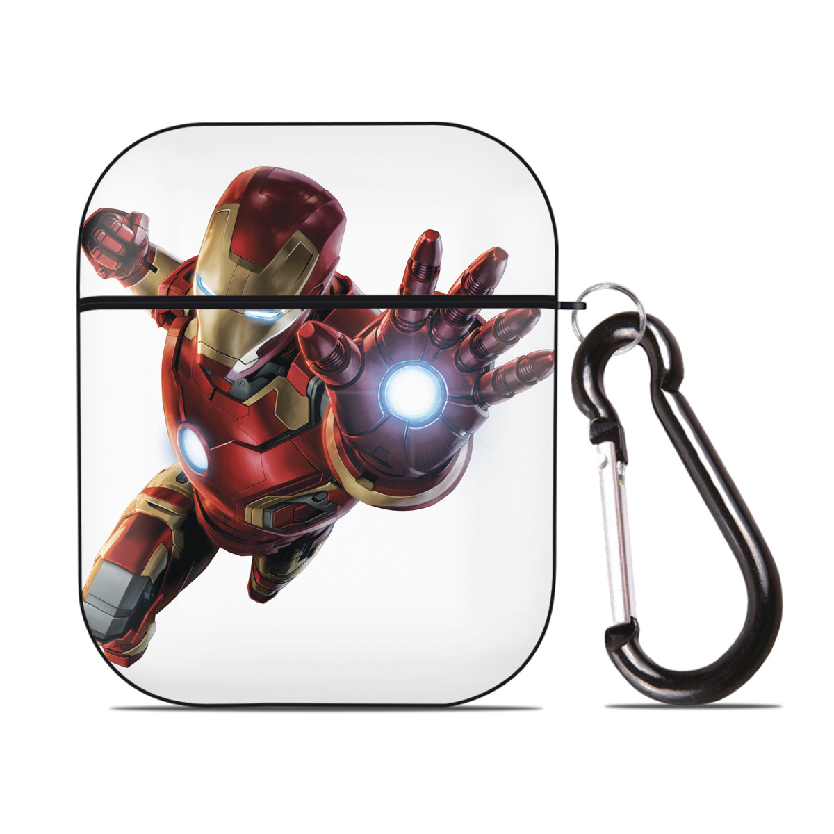 （画像用） アベンジャーズ The Avengers AirPods 第2世代保護ケース ハードシェル ブラック 耐衝撃・防指紋・カラビナ付き