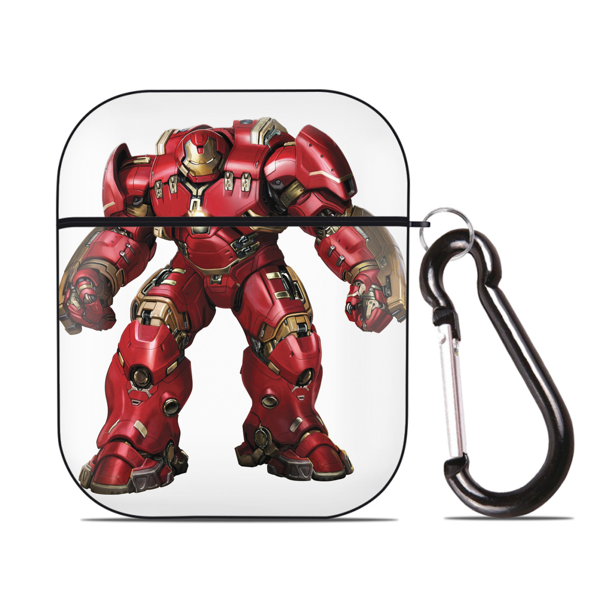 （画像用） アベンジャーズ The Avengers AirPods 第2世代保護ケース ハードシェル ブラック 耐衝撃・防指紋・カラビナ付き