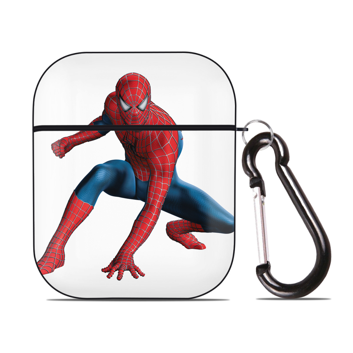 （画像用） アベンジャーズ The Avengers AirPods 第2世代保護ケース ハードシェル ブラック 耐衝撃・防指紋・カラビナ付き