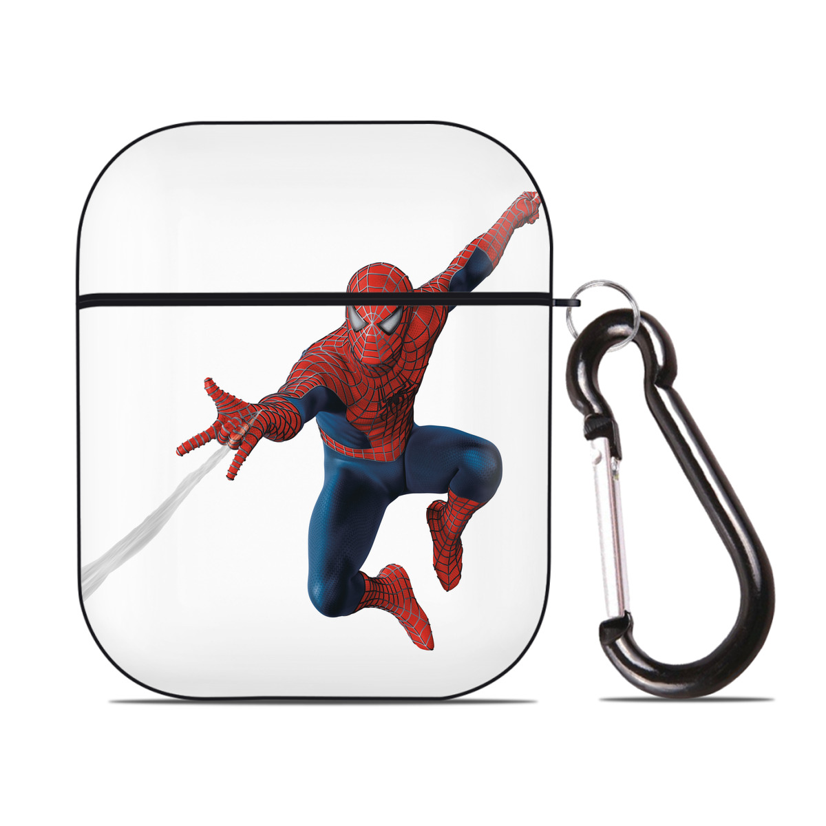 （画像用） アベンジャーズ The Avengers AirPods 第2世代保護ケース ハードシェル ブラック 耐衝撃・防指紋・カラビナ付き
