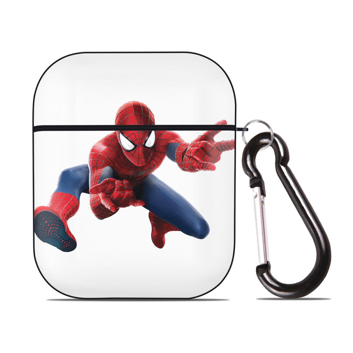 （画像用） アベンジャーズ The Avengers AirPods 第2世代保護ケース ハードシェル ブラック 耐衝撃・防指紋・カラビナ付き