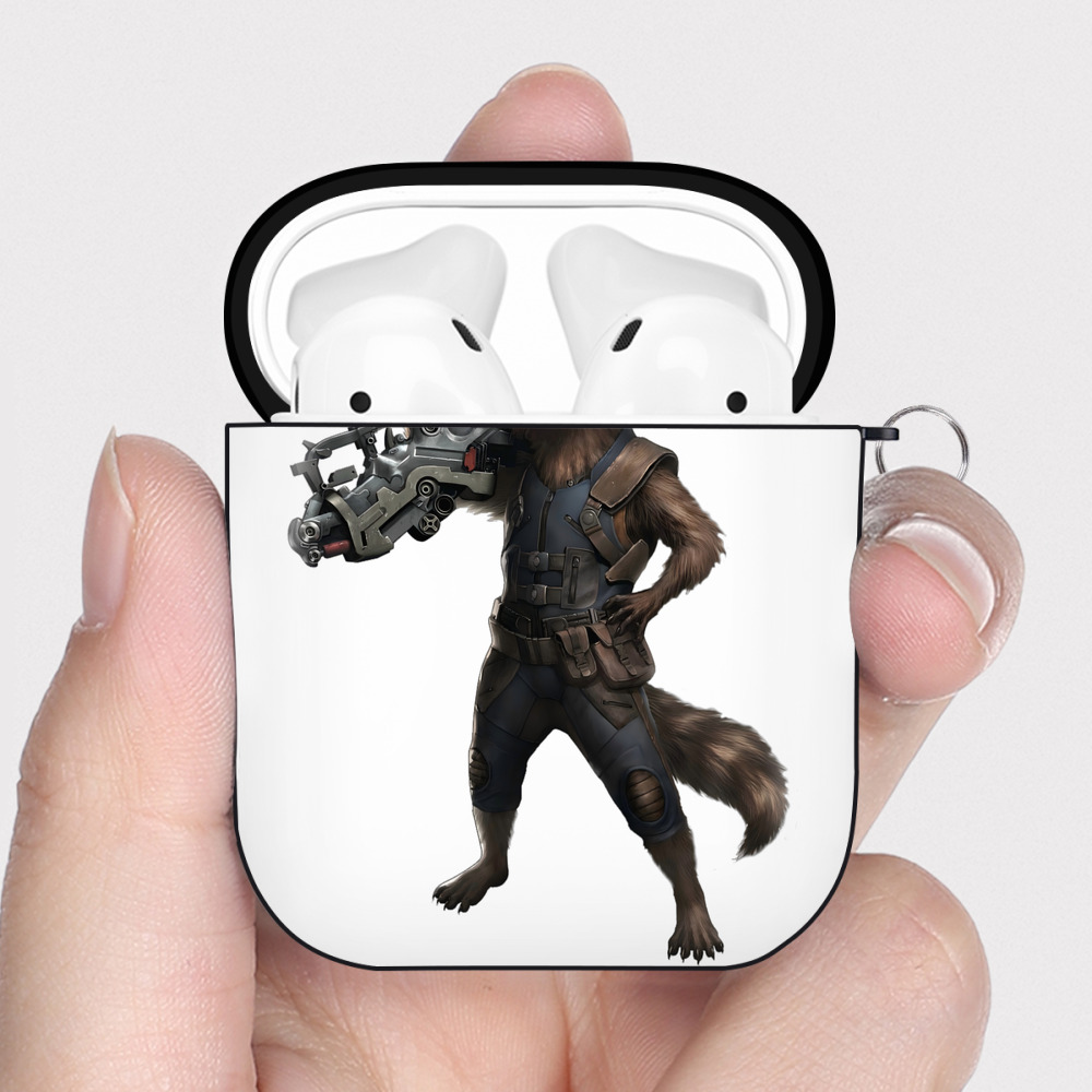 （画像用） アベンジャーズ The Avengers AirPods 第2世代保護ケース ハードシェル ブラック 耐衝撃・防指紋・カラビナ付き