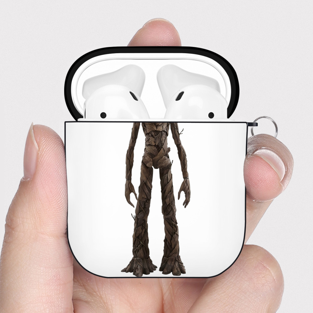 （画像用） アベンジャーズ The Avengers AirPods 第2世代保護ケース ハードシェル ブラック 耐衝撃・防指紋・カラビナ付き