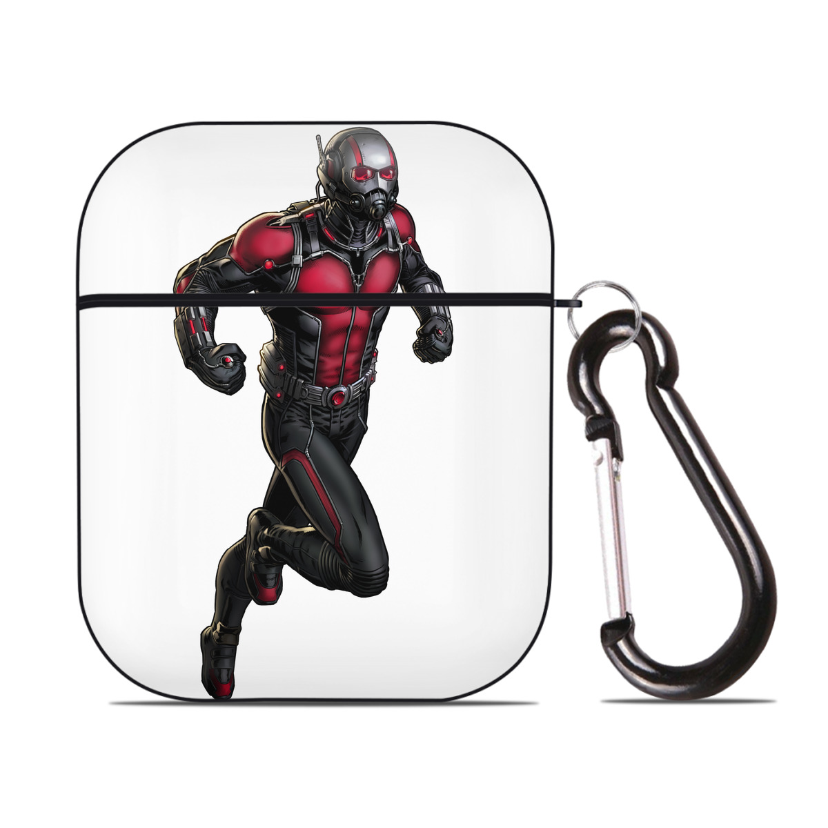 （画像用） アベンジャーズ The Avengers AirPods 第2世代保護ケース ハードシェル ブラック 耐衝撃・防指紋・カラビナ付き