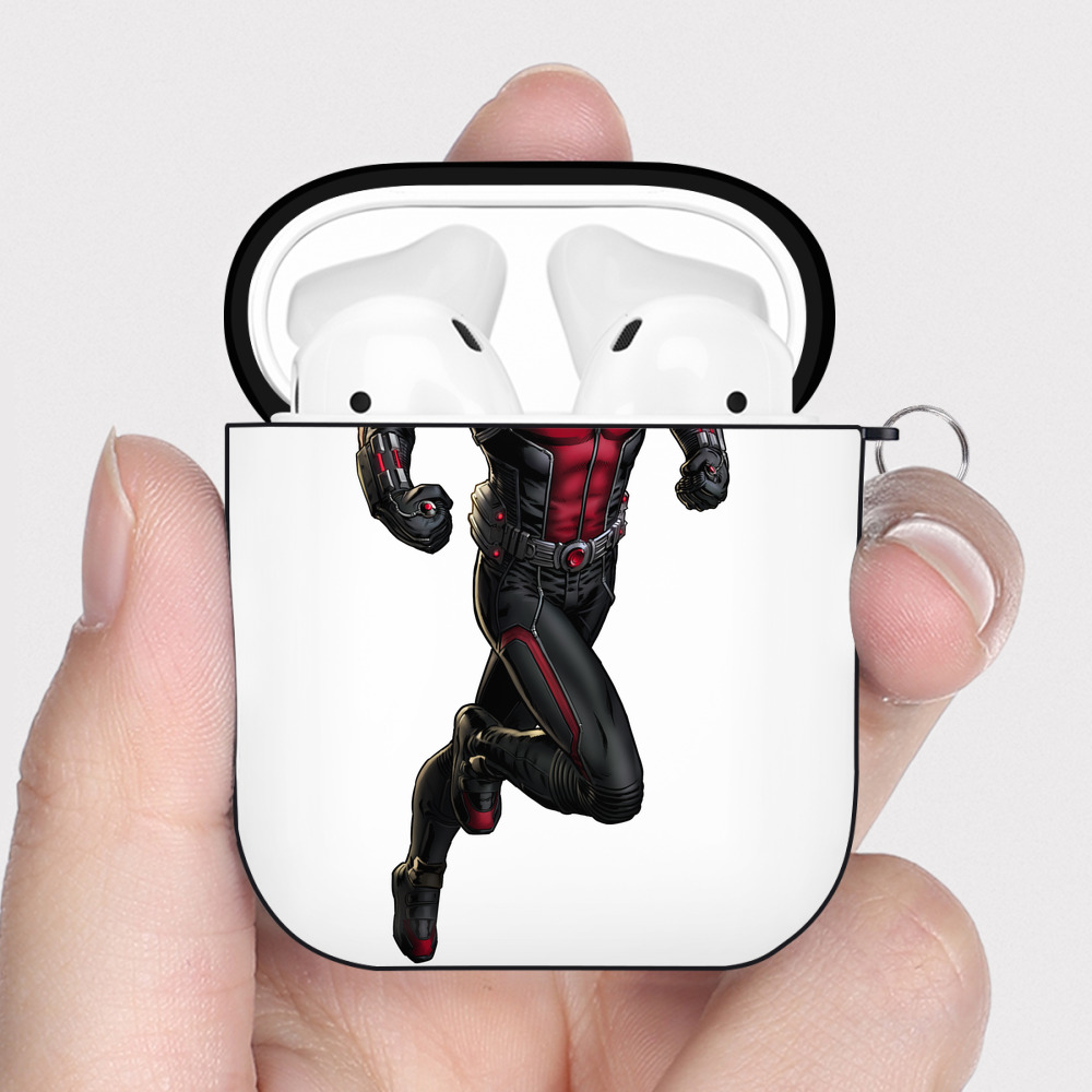 （画像用） アベンジャーズ The Avengers AirPods 第2世代保護ケース ハードシェル ブラック 耐衝撃・防指紋・カラビナ付き