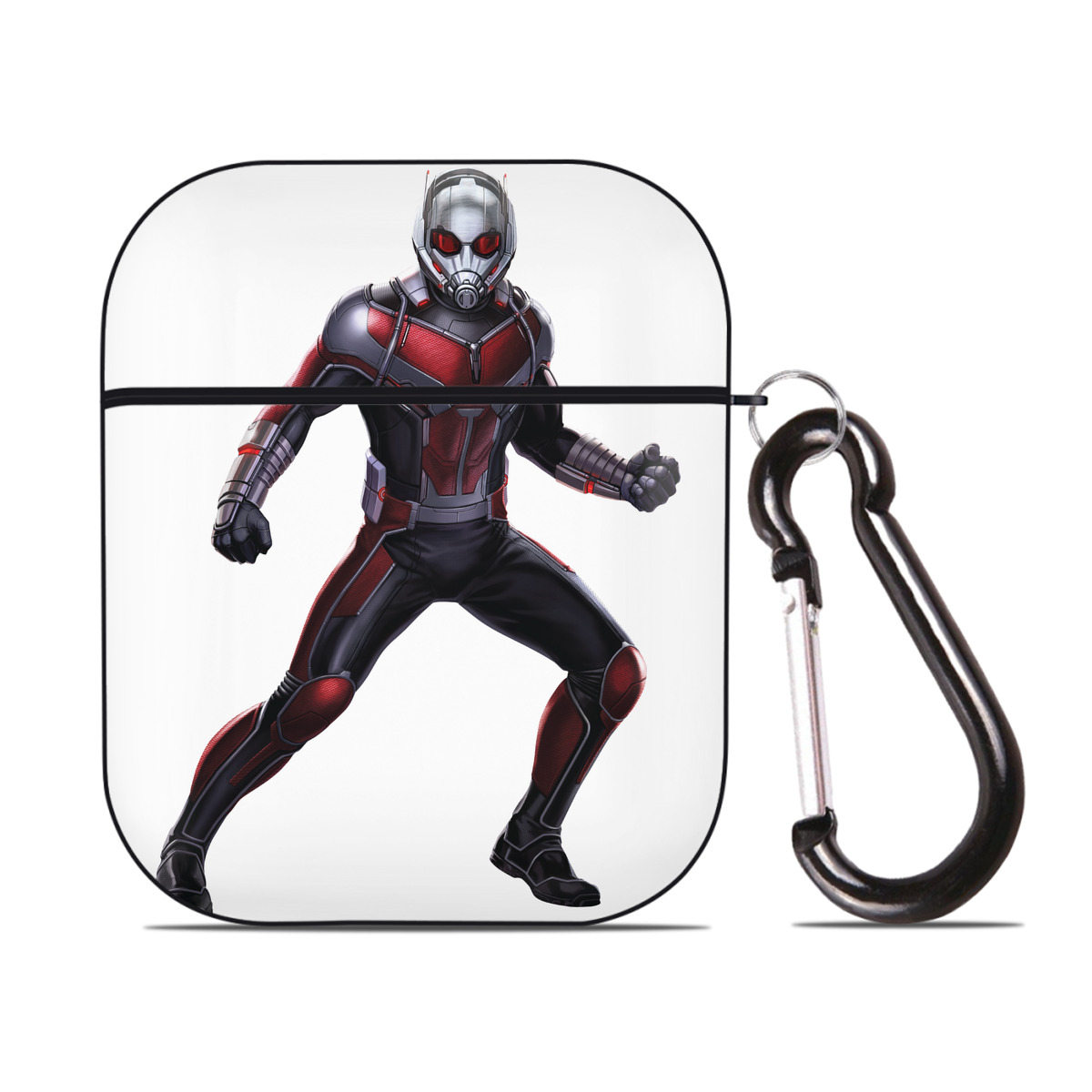 （画像用） アベンジャーズ The Avengers AirPods 第2世代保護ケース ハードシェル ブラック 耐衝撃・防指紋・カラビナ付き