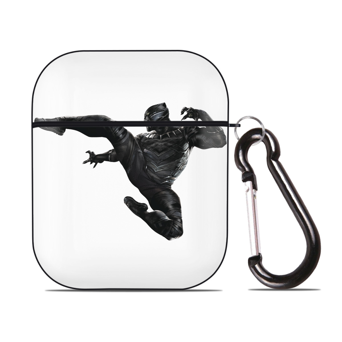 （画像用） アベンジャーズ The Avengers AirPods 第2世代保護ケース ハードシェル ブラック 耐衝撃・防指紋・カラビナ付き