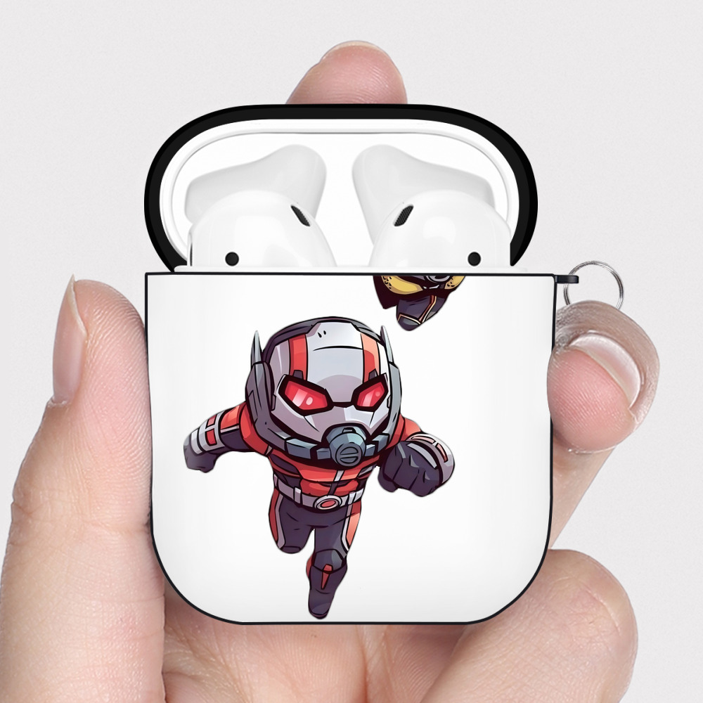 （画像用） アベンジャーズ The Avengers AirPods 第2世代保護ケース ハードシェル ブラック 耐衝撃・防指紋・カラビナ付き