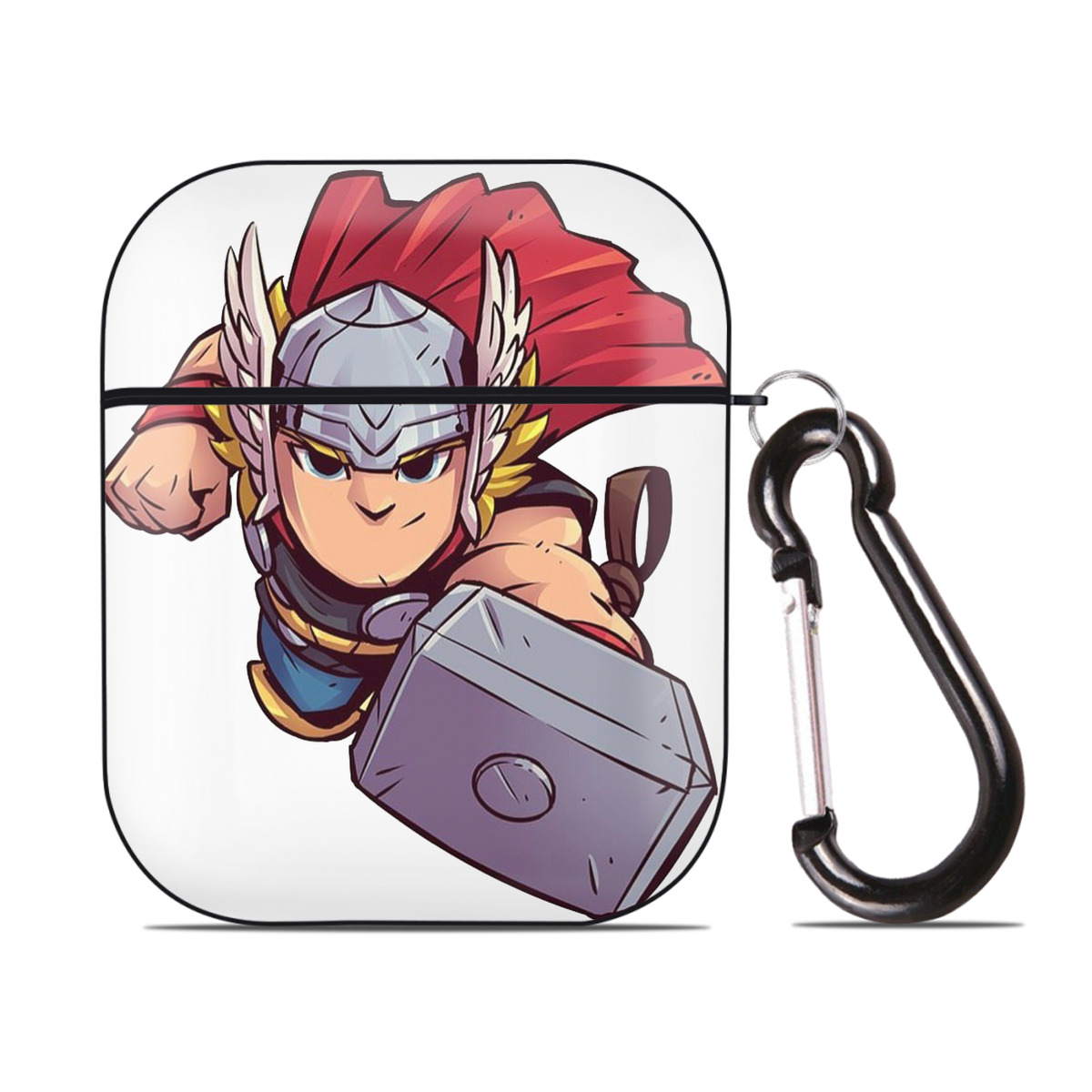 （画像用） アベンジャーズ The Avengers AirPods 第2世代保護ケース ハードシェル ブラック 耐衝撃・防指紋・カラビナ付き