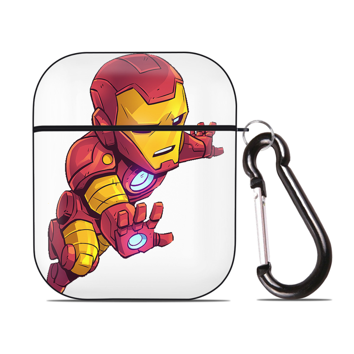 （画像用） アベンジャーズ The Avengers AirPods 第2世代保護ケース ハードシェル ブラック 耐衝撃・防指紋・カラビナ付き
