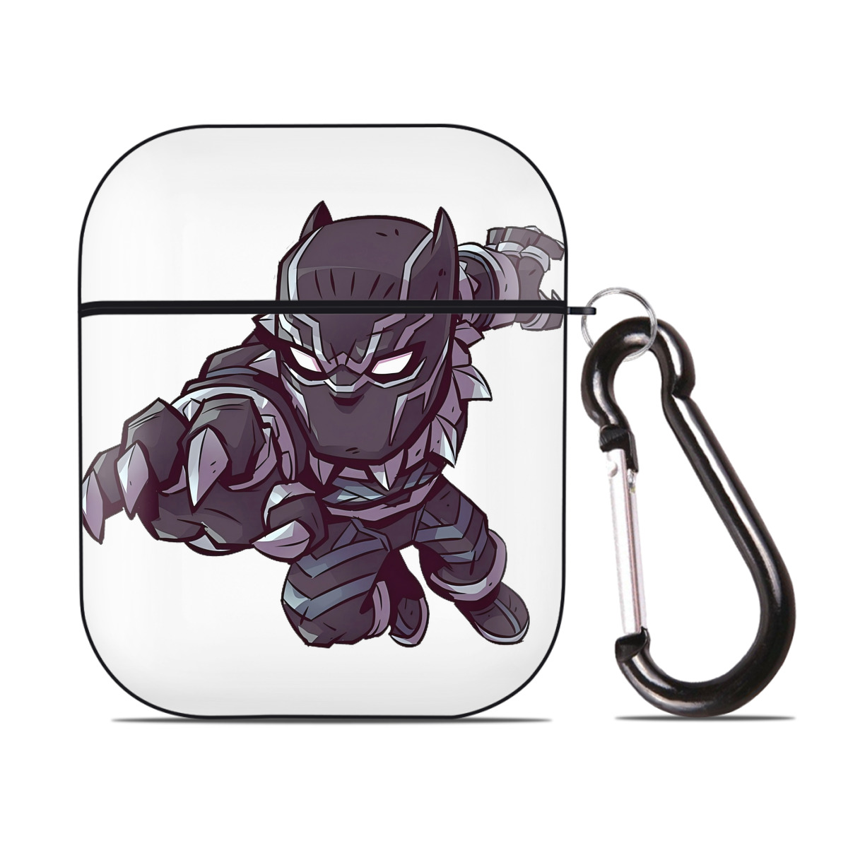 （画像用） アベンジャーズ The Avengers AirPods 第2世代保護ケース ハードシェル ブラック 耐衝撃・防指紋・カラビナ付き