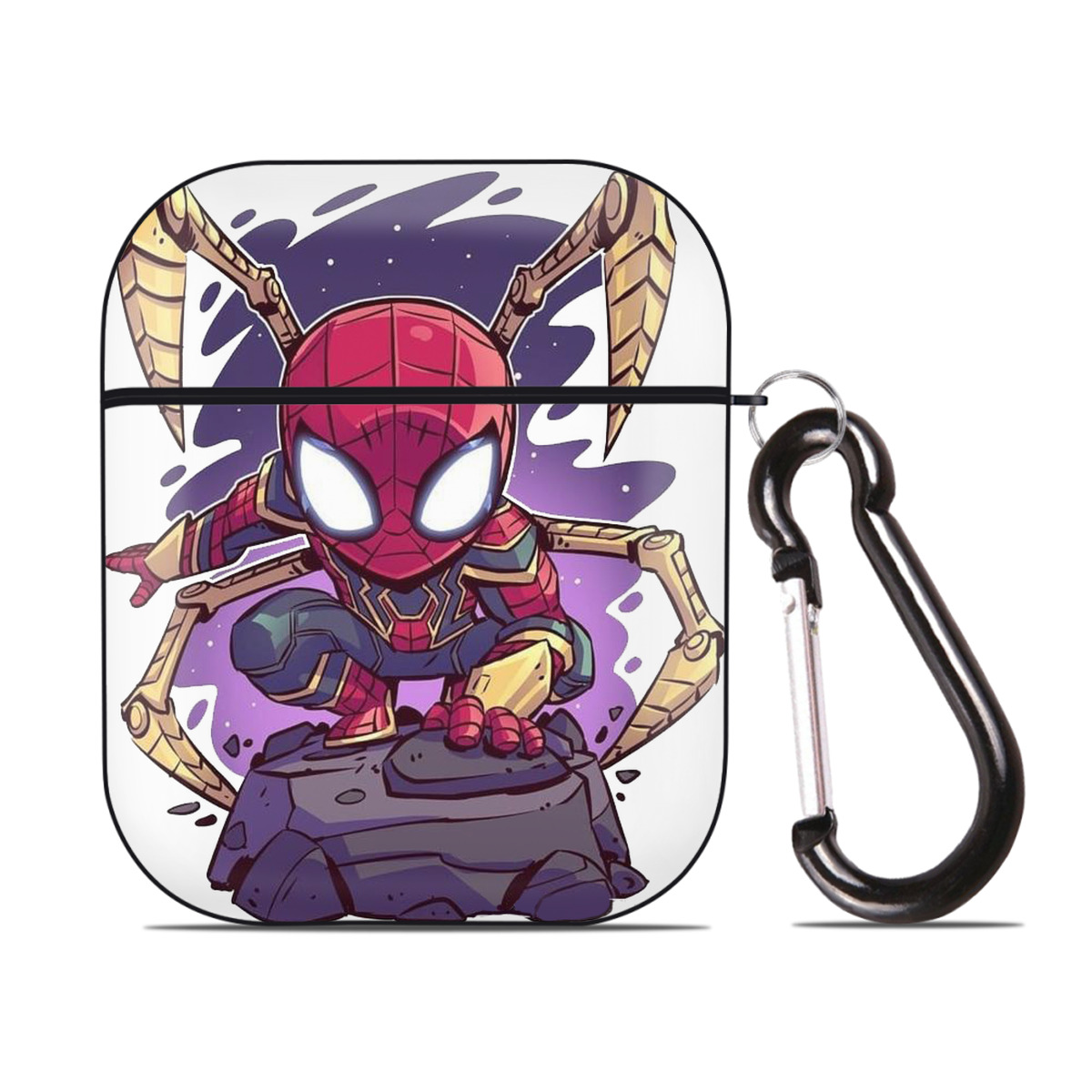 （画像用） アベンジャーズ The Avengers AirPods 第2世代保護ケース ハードシェル ブラック 耐衝撃・防指紋・カラビナ付き
