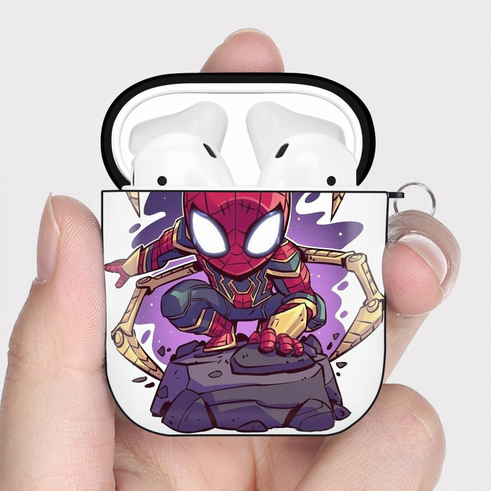 （画像用） アベンジャーズ The Avengers AirPods 第2世代保護ケース ハードシェル ブラック 耐衝撃・防指紋・カラビナ付き