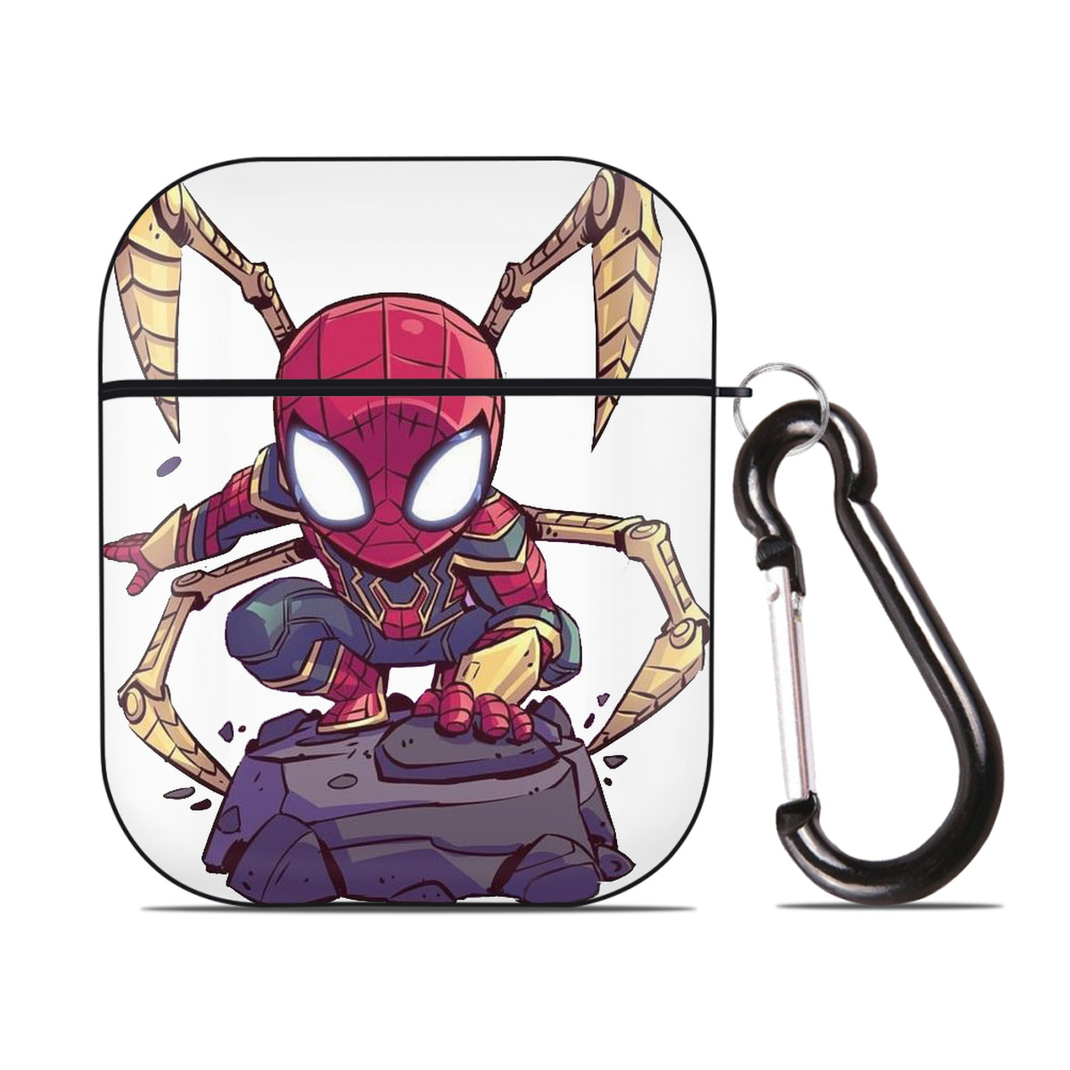 （画像用） アベンジャーズ The Avengers AirPods 第2世代保護ケース ハードシェル ブラック 耐衝撃・防指紋・カラビナ付き